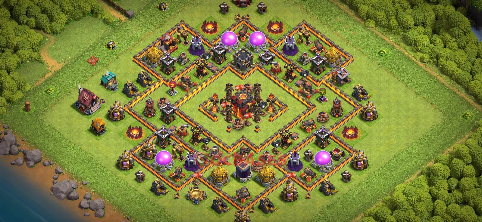 Farming (Defense) Base TH10 with Link | Clash of Clans Bases | Layouts ID rdjun
