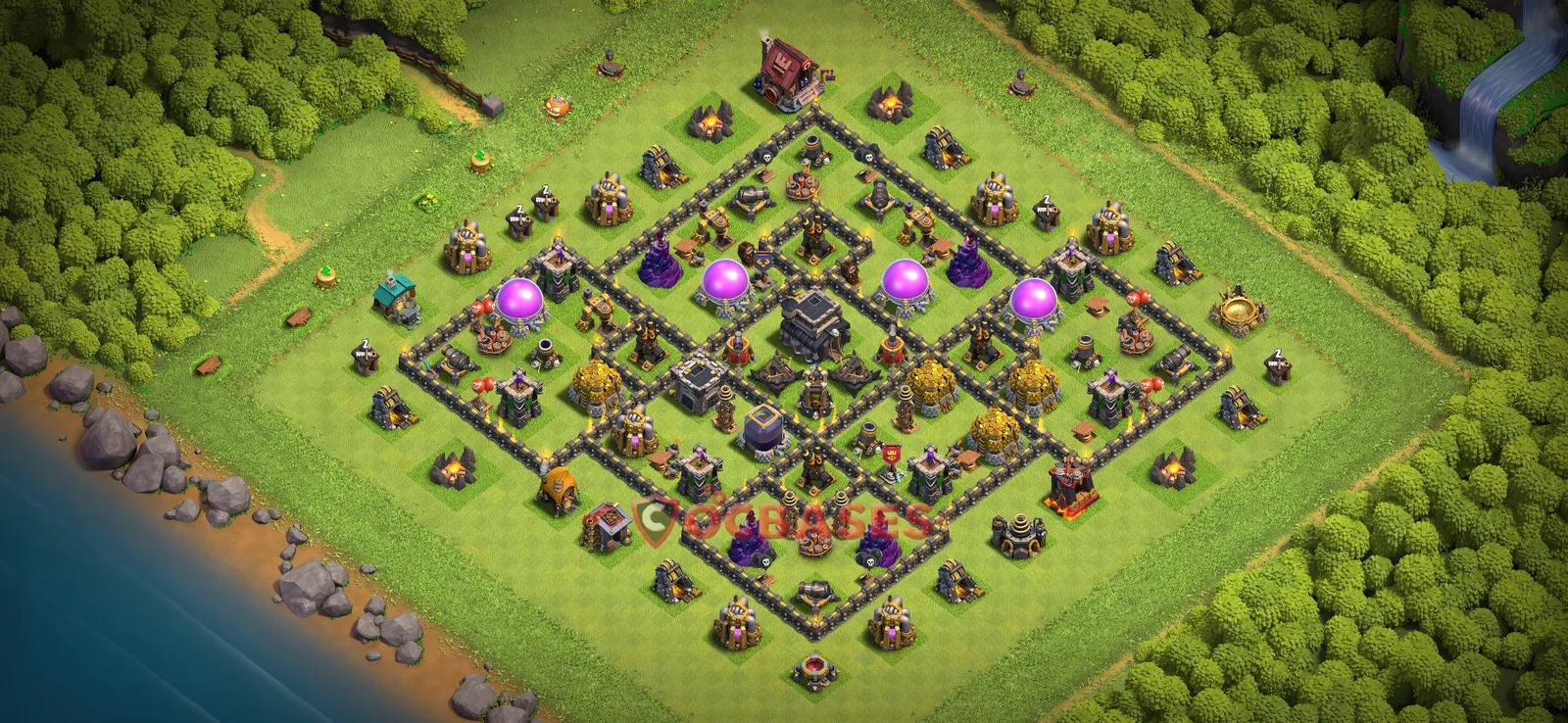Farming (Defense) Base TH9 with Link | Clash of Clans Bases | Layouts ID rezfl