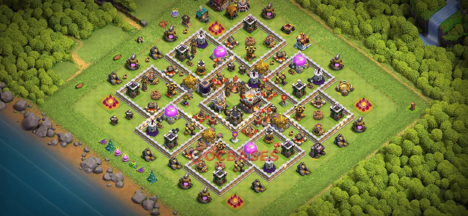 Farming (Defense) Base TH11 with Link | Clash of Clans Bases | Layouts ID rhrxq