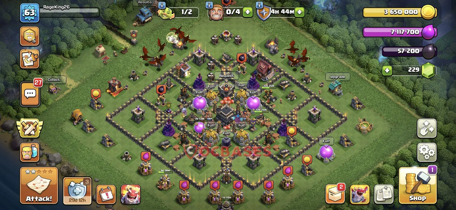 Farming (Defense) Base TH9 with Link | Clash of Clans Bases | Layouts ID ry9m9