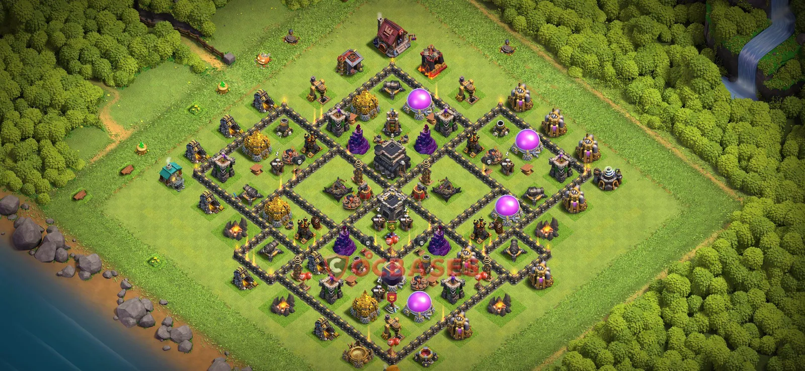 Farming (Defense) Base TH9 with Link | Clash of Clans Bases | Layouts ID tk2uj