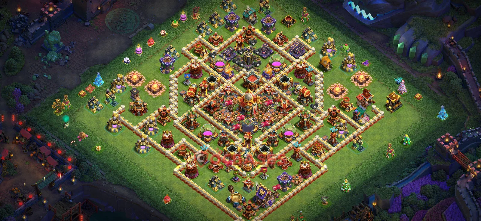 Farming (Defense) Base TH16 with Link | Clash of Clans Bases | Layouts ID tke3u