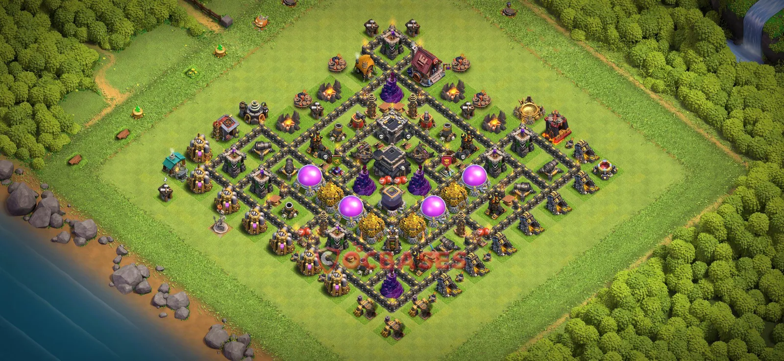 Farming (Defense) Base TH9 with Link | Clash of Clans Bases | Layouts ID urclp