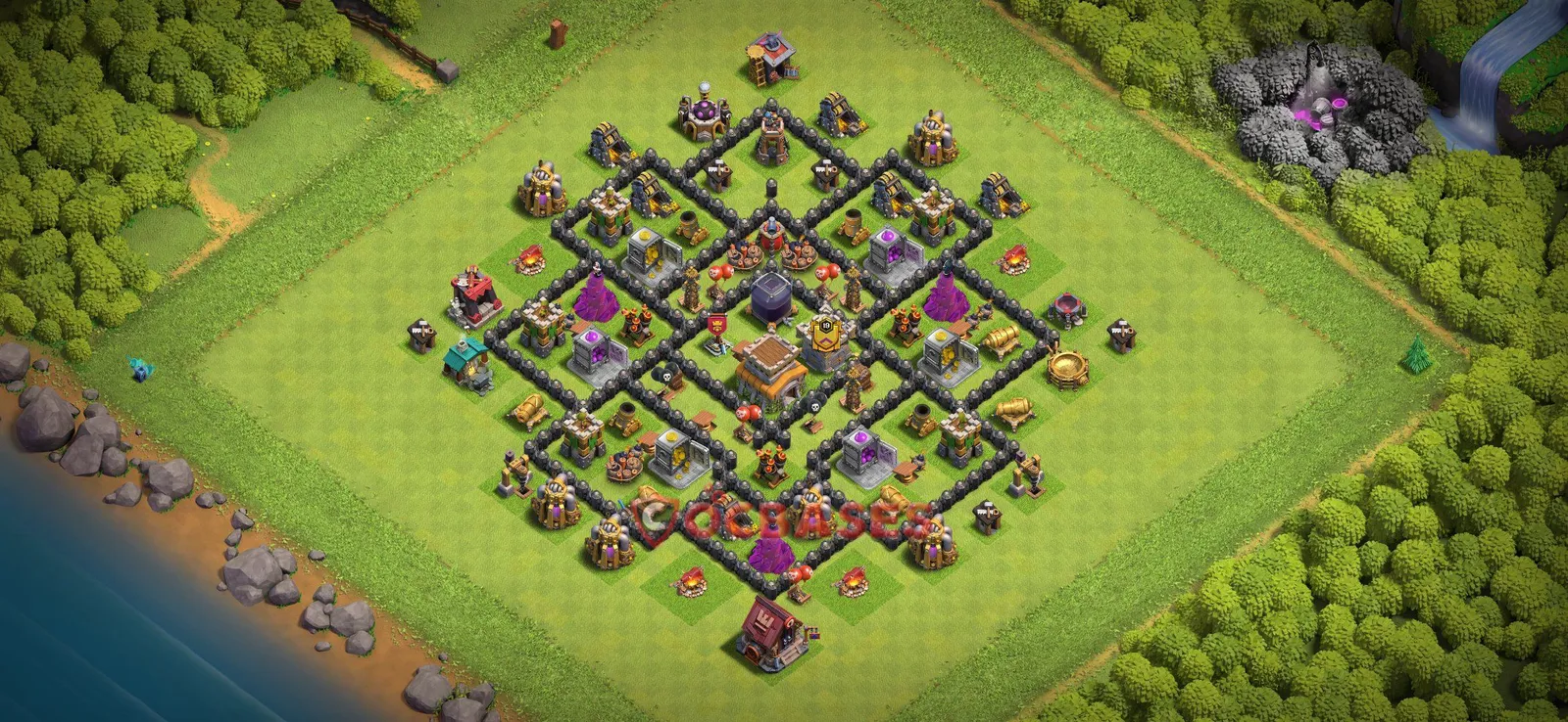Farming (Defense) Base TH8 with Link | Clash of Clans Bases | Layouts ID w94z7