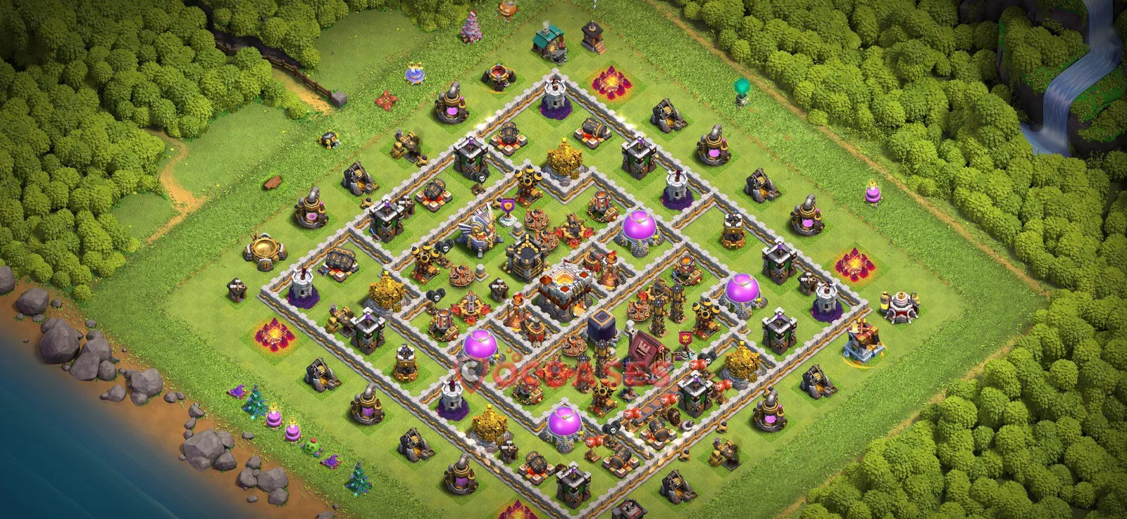 Farming (Defense) Base TH11 with Link | Clash of Clans Bases | Layouts ID wivem