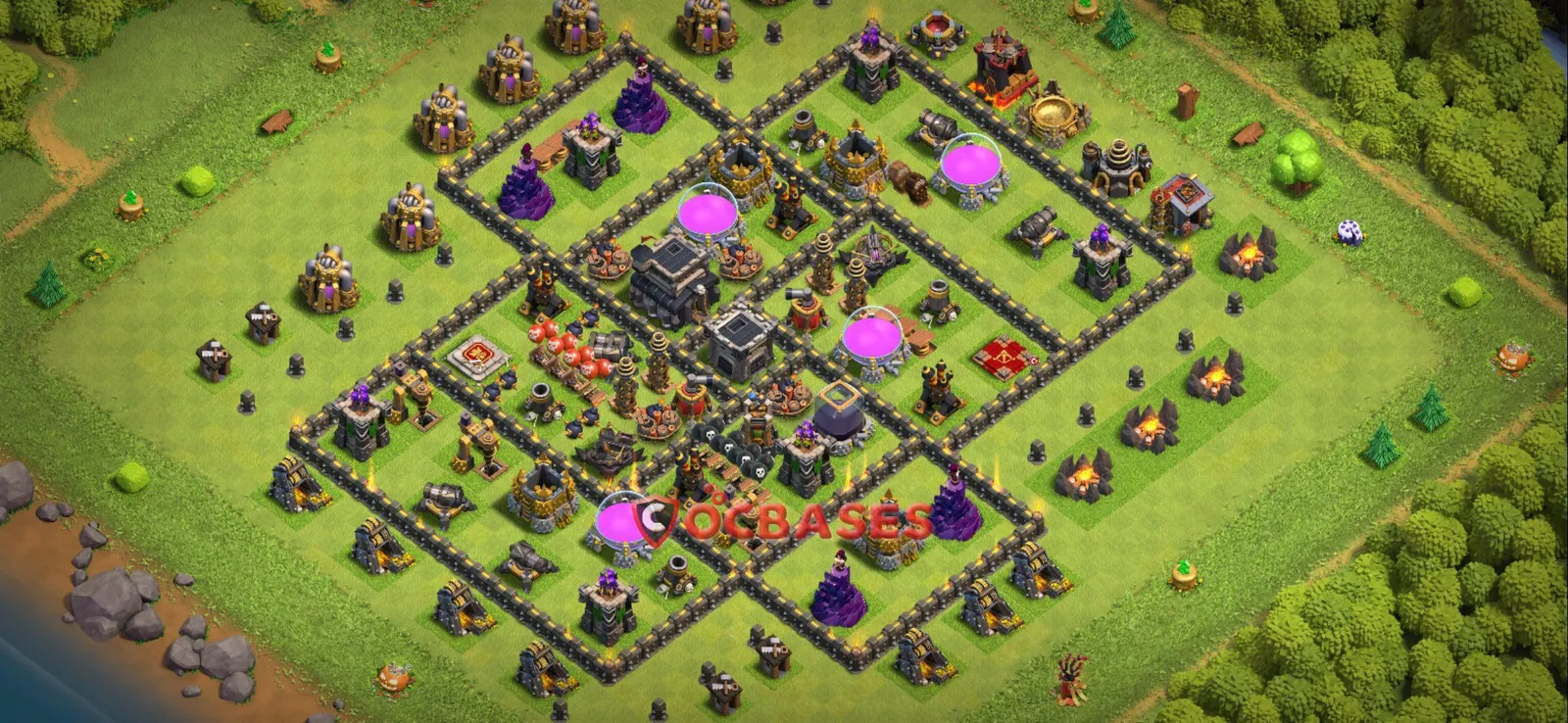 Farming (Defense) Base TH9 - Clash of Clans Town Hall 9 Layout Link Farming (Defense) Base TH9 - Clash of Clans Town Hall 9 FARMING Base Layout with Copy Link 2026