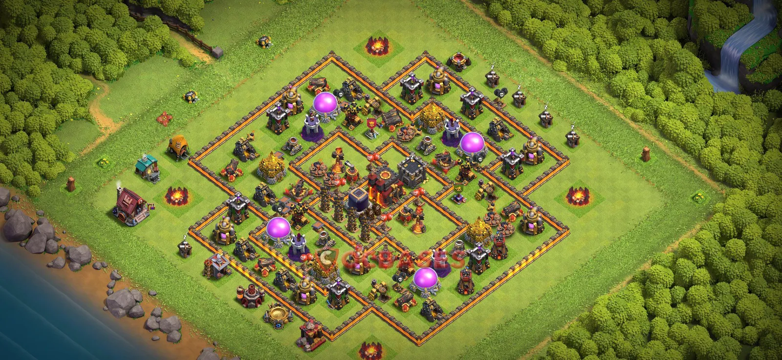 Farming (Defense) Base TH10 with Link | Clash of Clans Bases | Layouts ID wrsjd