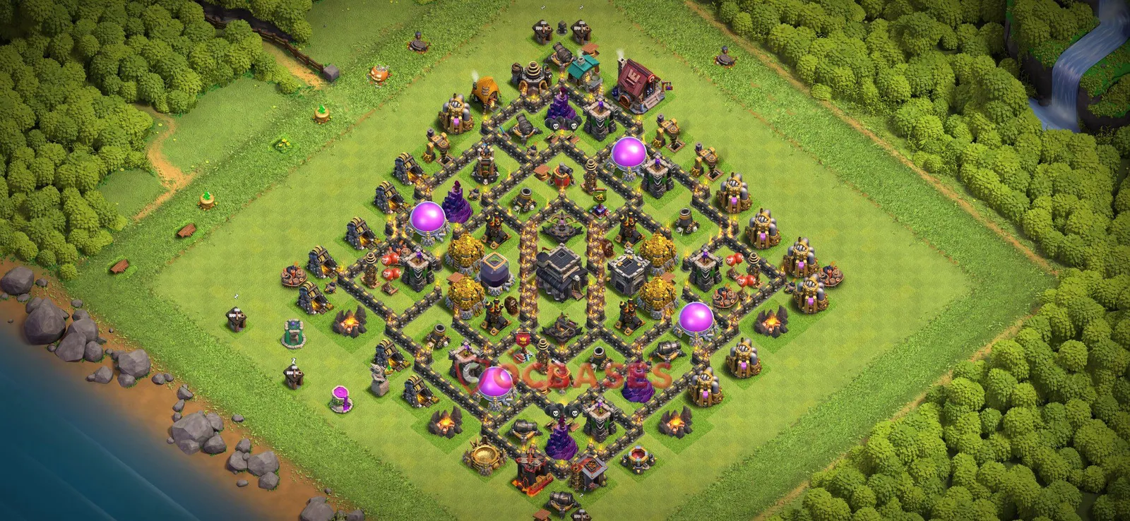 Farming (Defense) Base TH9 with Link | Clash of Clans Bases | Layouts ID wv4o2