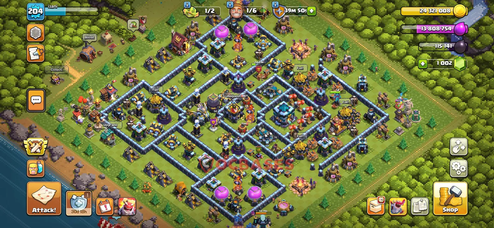 Farming (Defense) Base TH13 with Link | Clash of Clans Bases | Layouts ID wz7oh