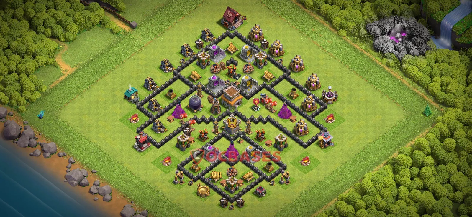 Farming (Defense) Base TH8 with Link | Clash of Clans Bases | Layouts ID x3li9