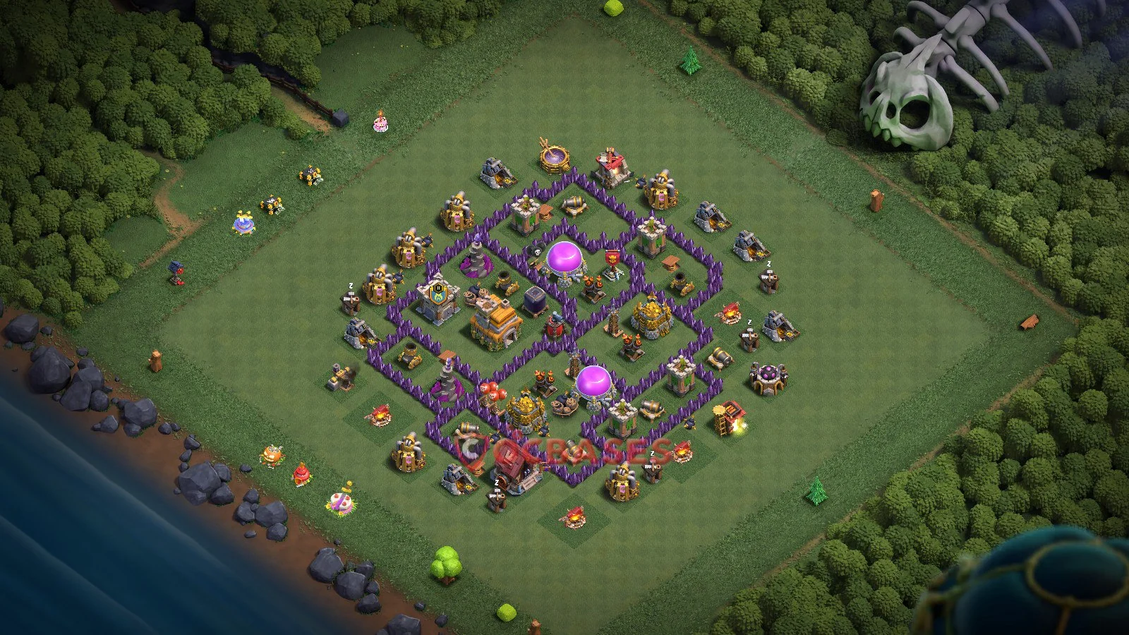 Farming (Defense) Base TH7 with Link | Clash of Clans Bases | Layouts ID xvfhn
