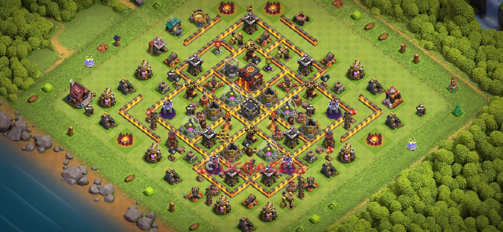 Farming (Defense) Base TH10 with Link | Clash of Clans Bases | Layouts ID y1hbs