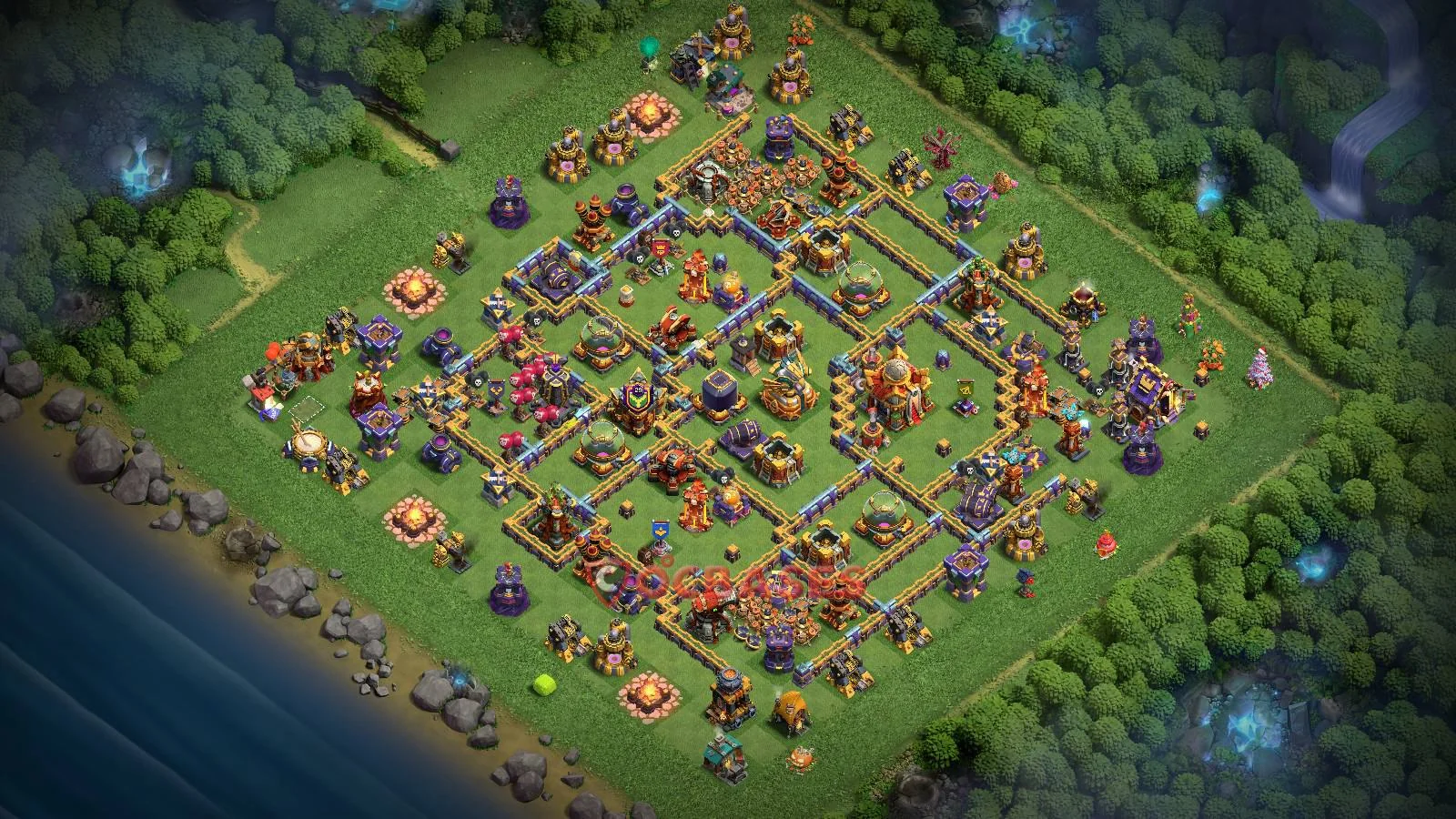 Farming (Defense) Base TH16 - Clash of Clans Layout Farming (Defense) Base TH16 - Clash of Clans Town Hall 16 Layout with Link