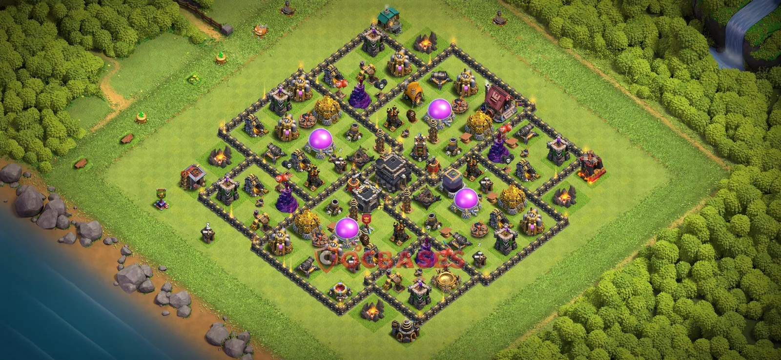 Farming (Defense) Base TH9 with Link | Clash of Clans Bases | Layouts ID yamdt