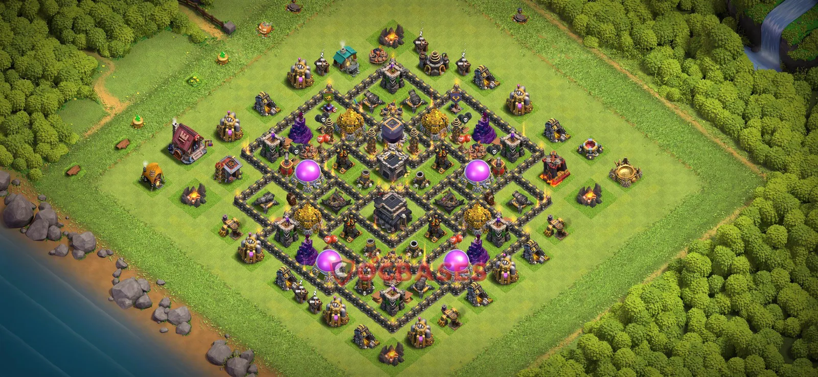 Farming (Defense) Base TH9 with Link | Clash of Clans Bases | Layouts ID yji18