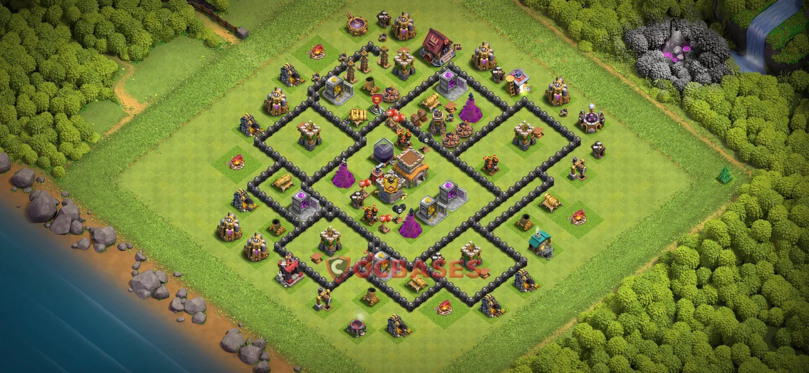 Farming (Defense) Base TH8 with Link | Clash of Clans Bases | Layouts ID z8stq