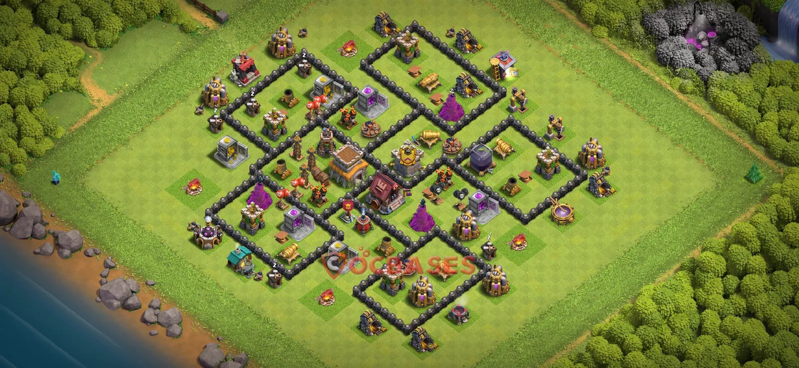 Farming (Defense) Base TH8 with Link | Clash of Clans Bases | Layouts ID zmtzz