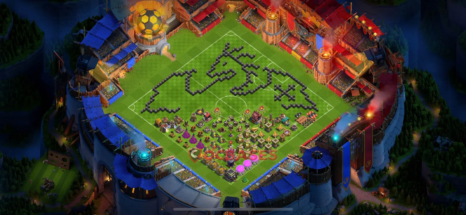 Art & Fun (Custom) Base TH9 with Link | Clash of Clans Bases | Layouts ID 7r9nb