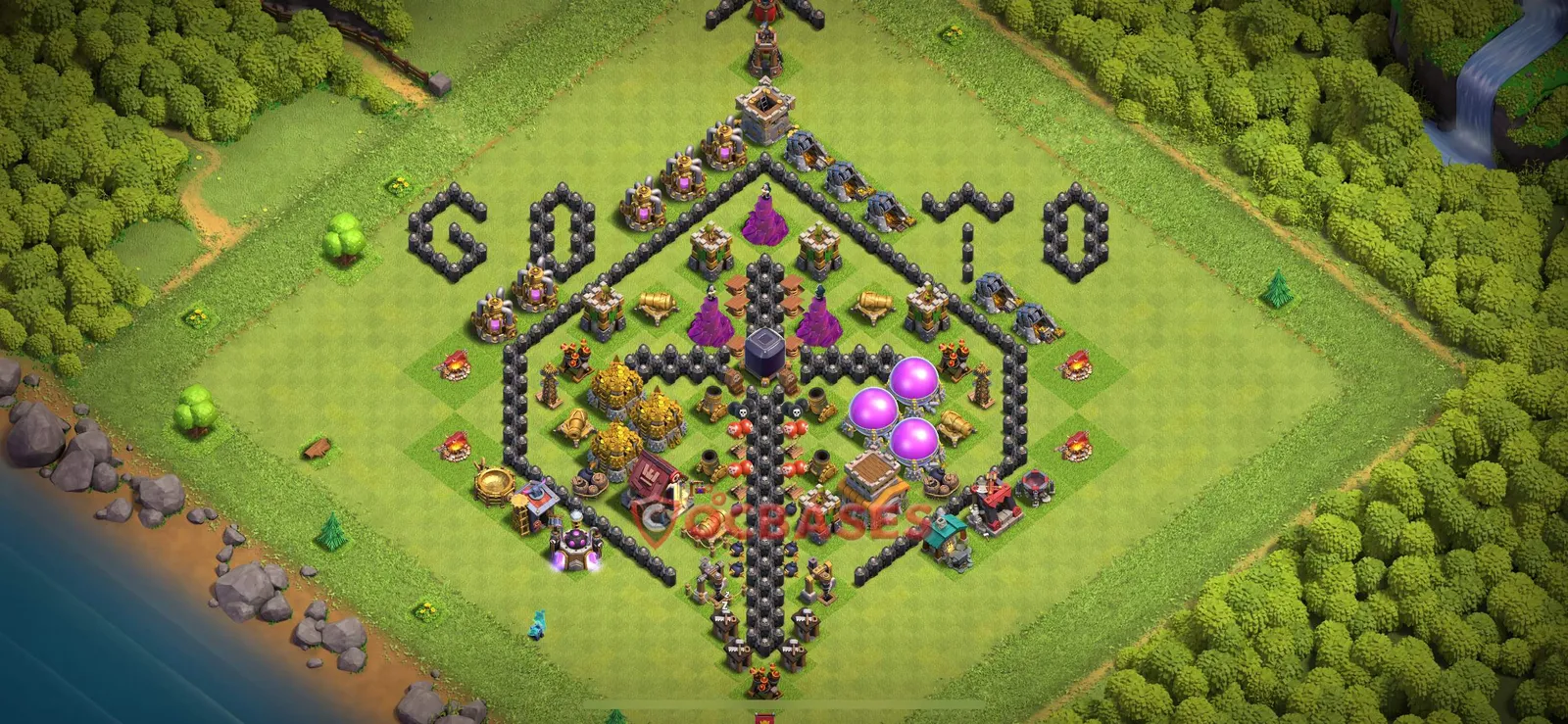 Art & Fun (Custom) Base TH8 - Clash of Clans Town Hall 8 Layout Link Art & Fun (Custom) Base TH8 - Clash of Clans Town Hall 8 FUN Base Layout with Copy Link 2026