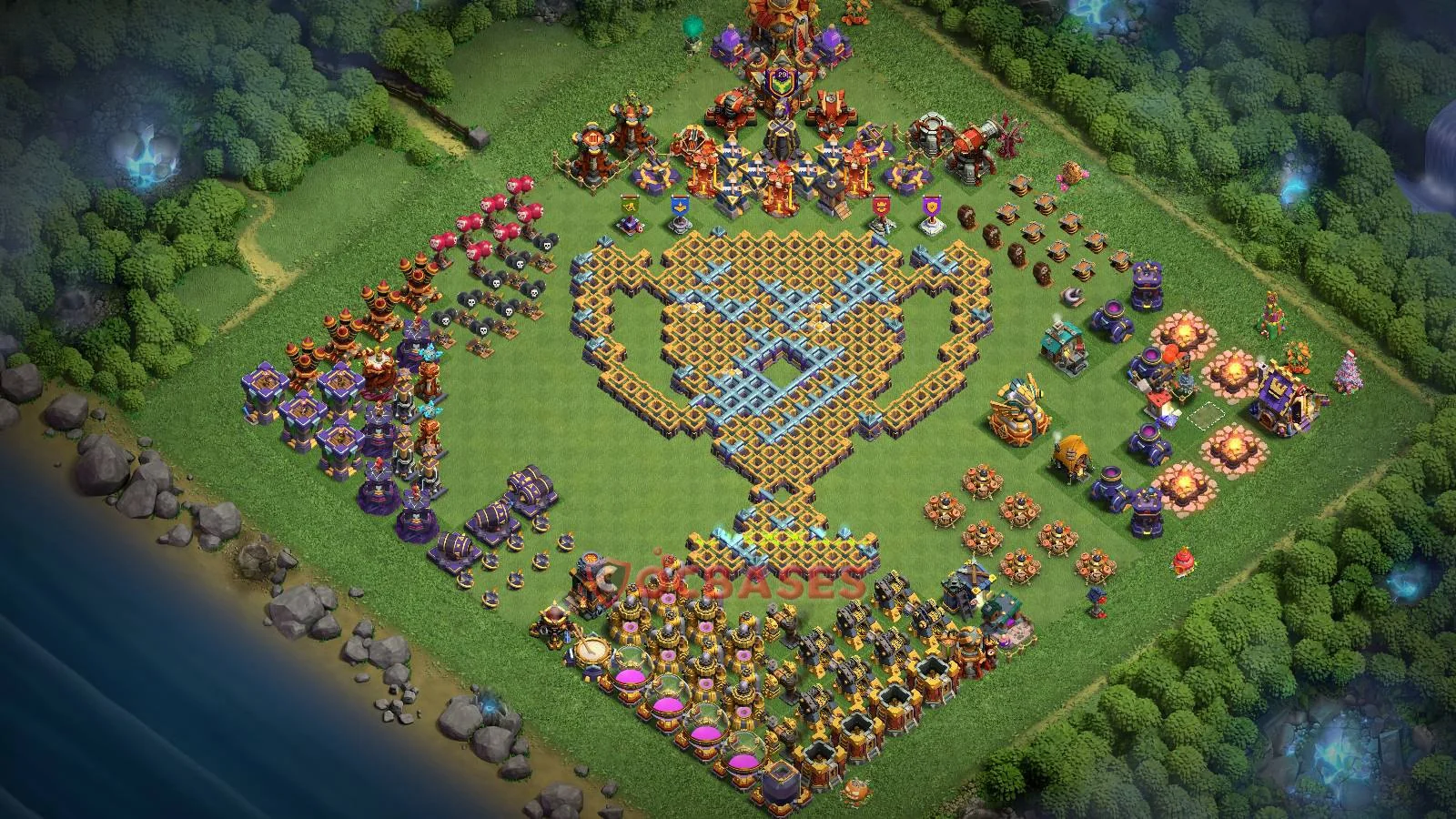 Art & Fun (Custom) Base TH16 - Clash of Clans Town Hall 16 Layout Link Art & Fun (Custom) Base TH16 - Clash of Clans Town Hall 16 FUN Base Layout with Copy Link 2026