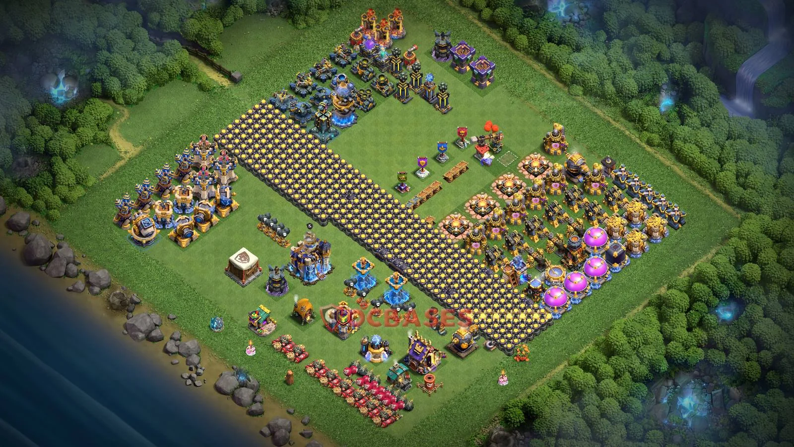 Art & Fun (Custom) Base TH18 - Clash of Clans Town Hall 18 Layout Link Art & Fun (Custom) Base TH18 - Clash of Clans Town Hall 18 FUN Base Layout with Copy Link 2026