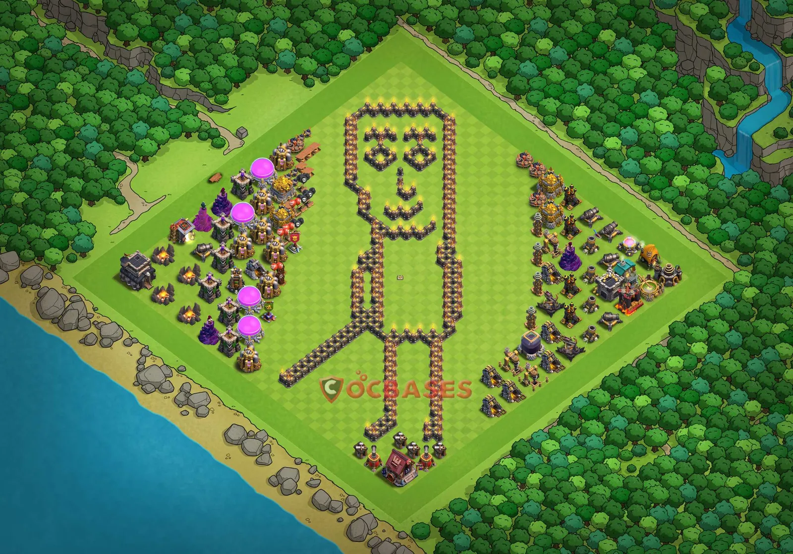 Art & Fun (Custom) Base TH9 - Clash of Clans Layout Art & Fun (Custom) Base TH9 - Clash of Clans Town Hall 9 Layout with Link