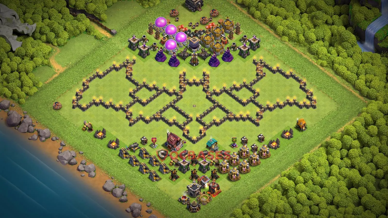 Art & Fun (Custom) Base TH9 with Link | Clash of Clans Bases | Layouts ID u5wsw