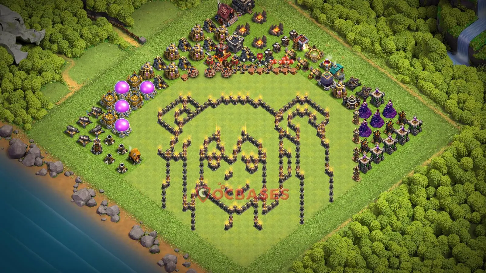Art & Fun (Custom) Base TH9 - Clash of Clans Layout Art & Fun (Custom) Base TH9 - Clash of Clans Town Hall 9 Layout with Link