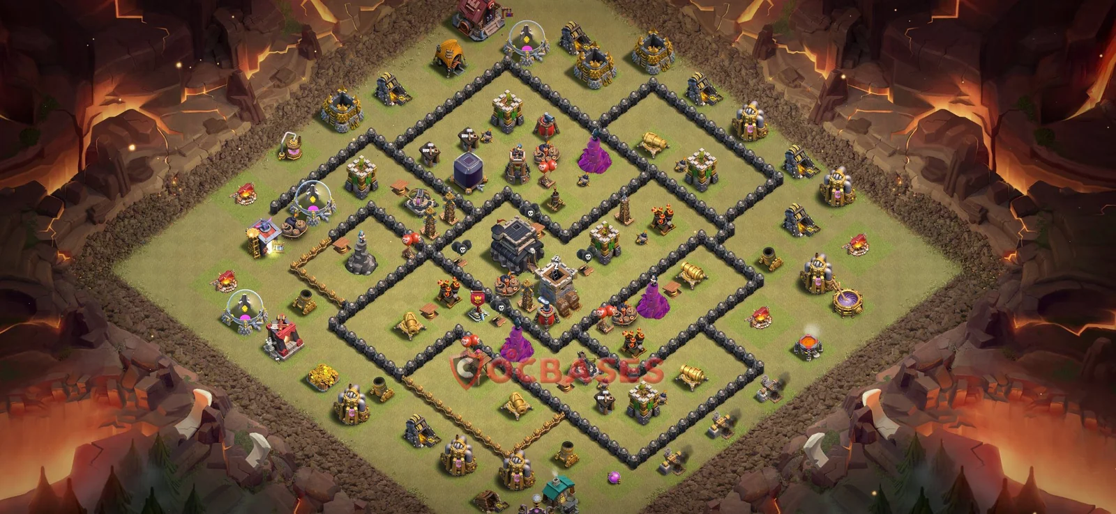 Art & Fun (Custom) Base TH9 with Link | Clash of Clans Bases | Layouts ID vps58