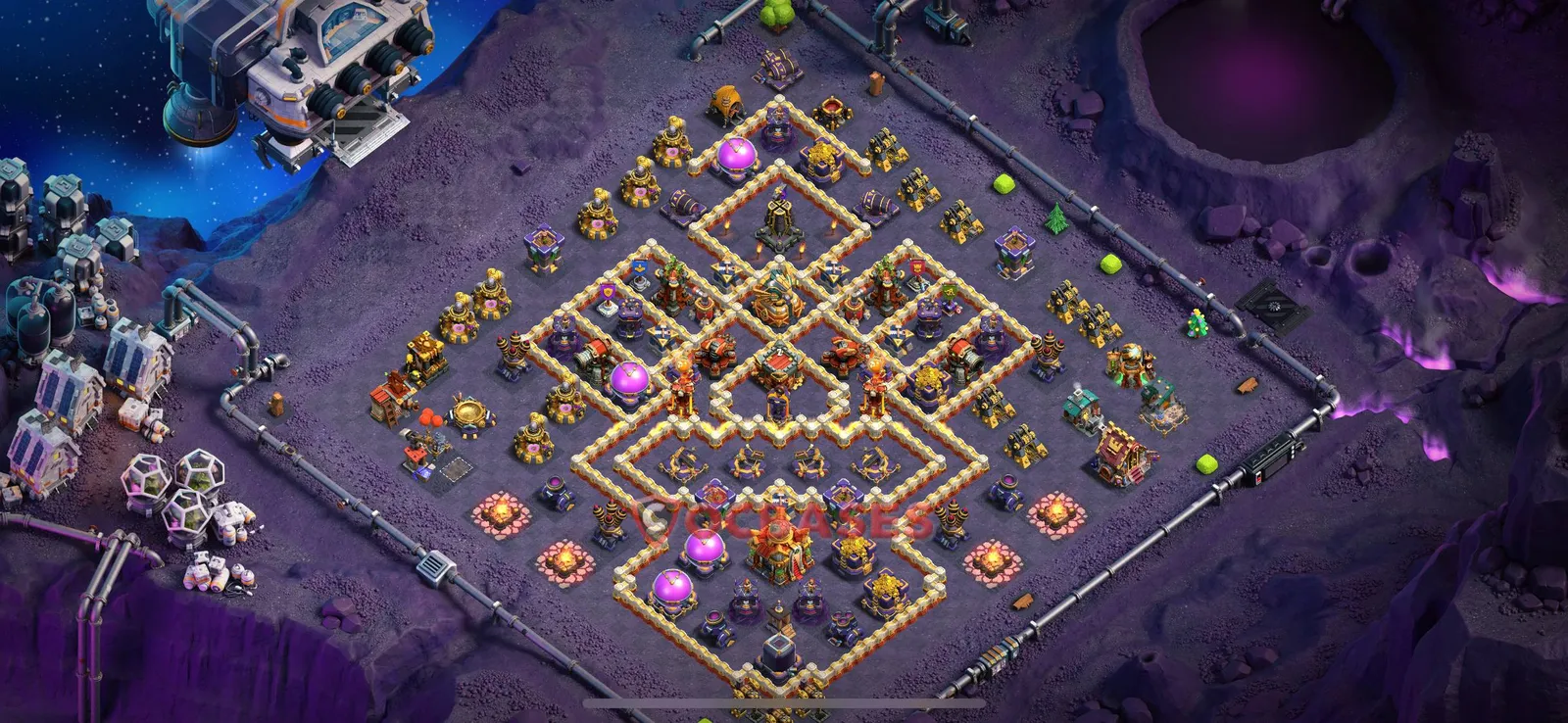 Hybrid (Defense) Base TH16 with Link | Clash of Clans Bases | Layouts ID 0kf0h