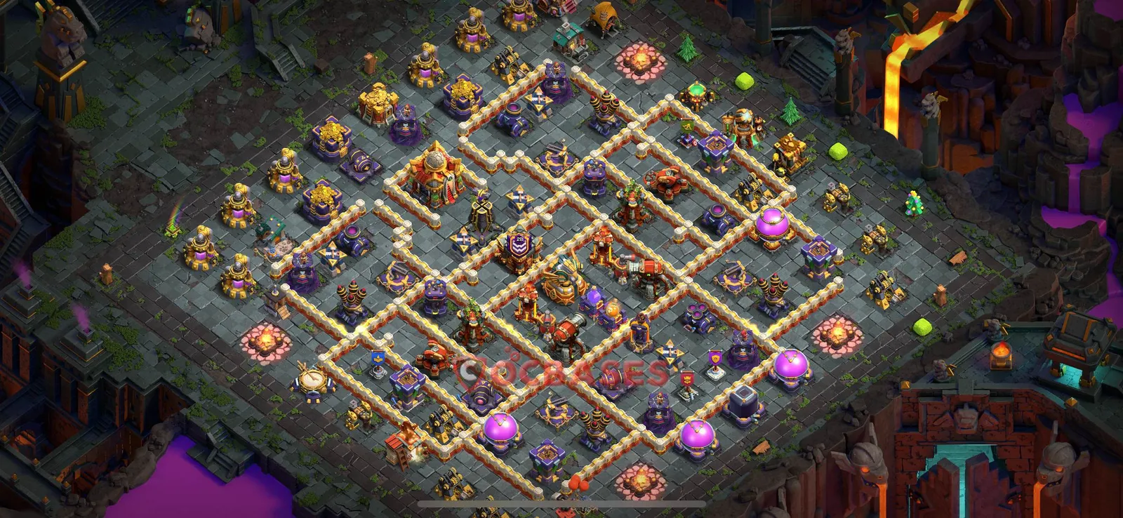 Hybrid (Defense) Base TH16 with Link | Clash of Clans Bases | Layouts ID 0s2hy
