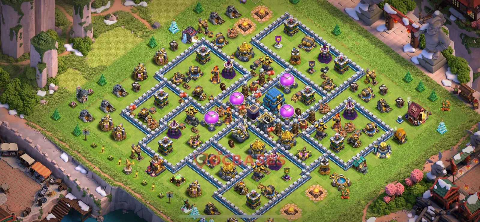 Hybrid (Defense) Base TH12 with Link | Clash of Clans Bases | Layouts ID 0sg84