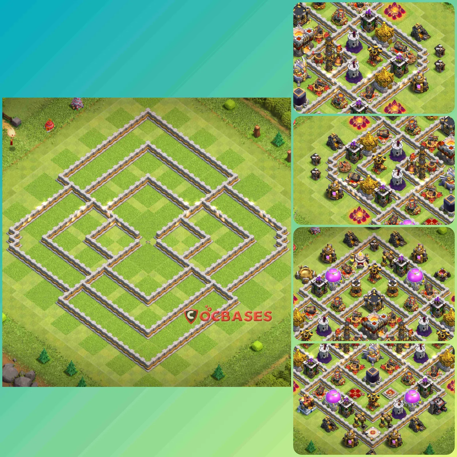 Hybrid (Defense) Base TH11 with Link | Clash of Clans Bases | Layouts ID 1f1ct