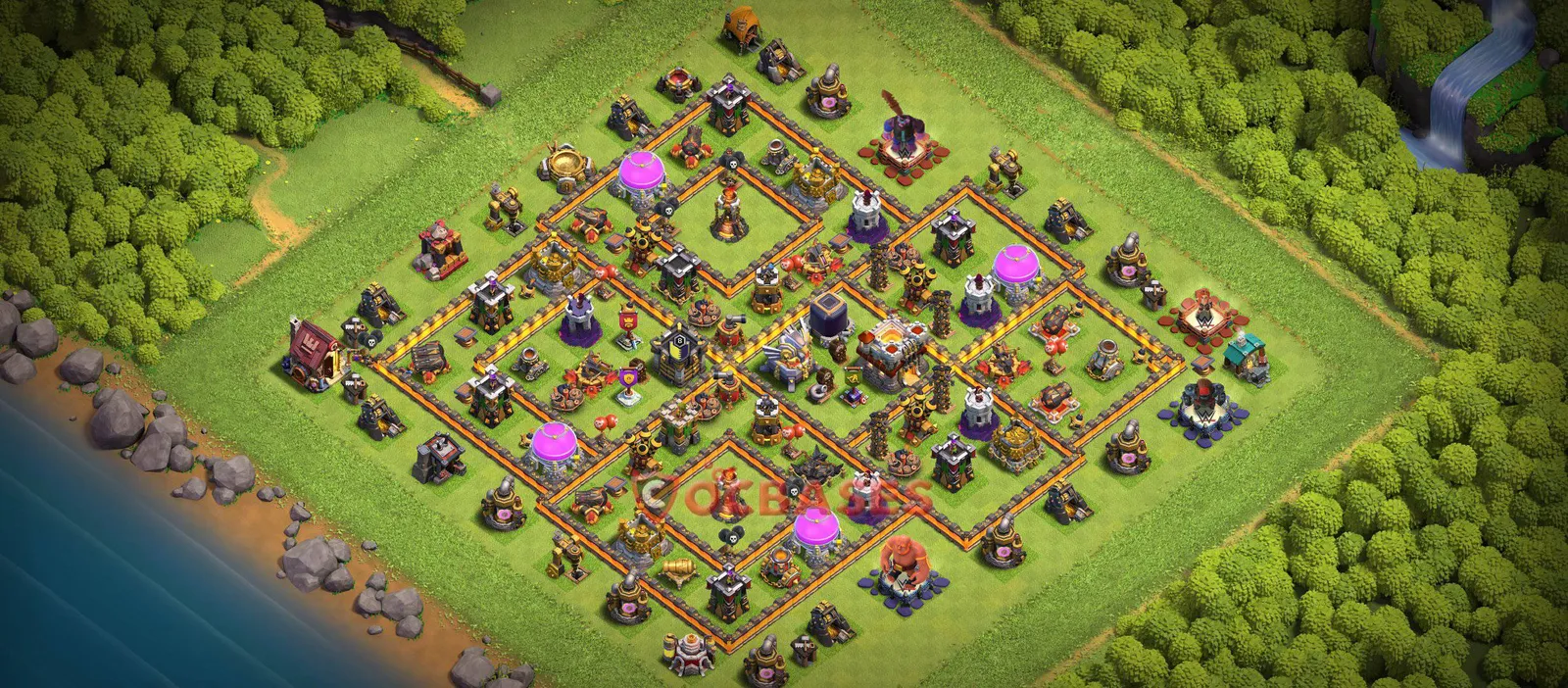 Hybrid (Defense) Base TH11 with Link | Clash of Clans Bases | Layouts ID 1tnpo