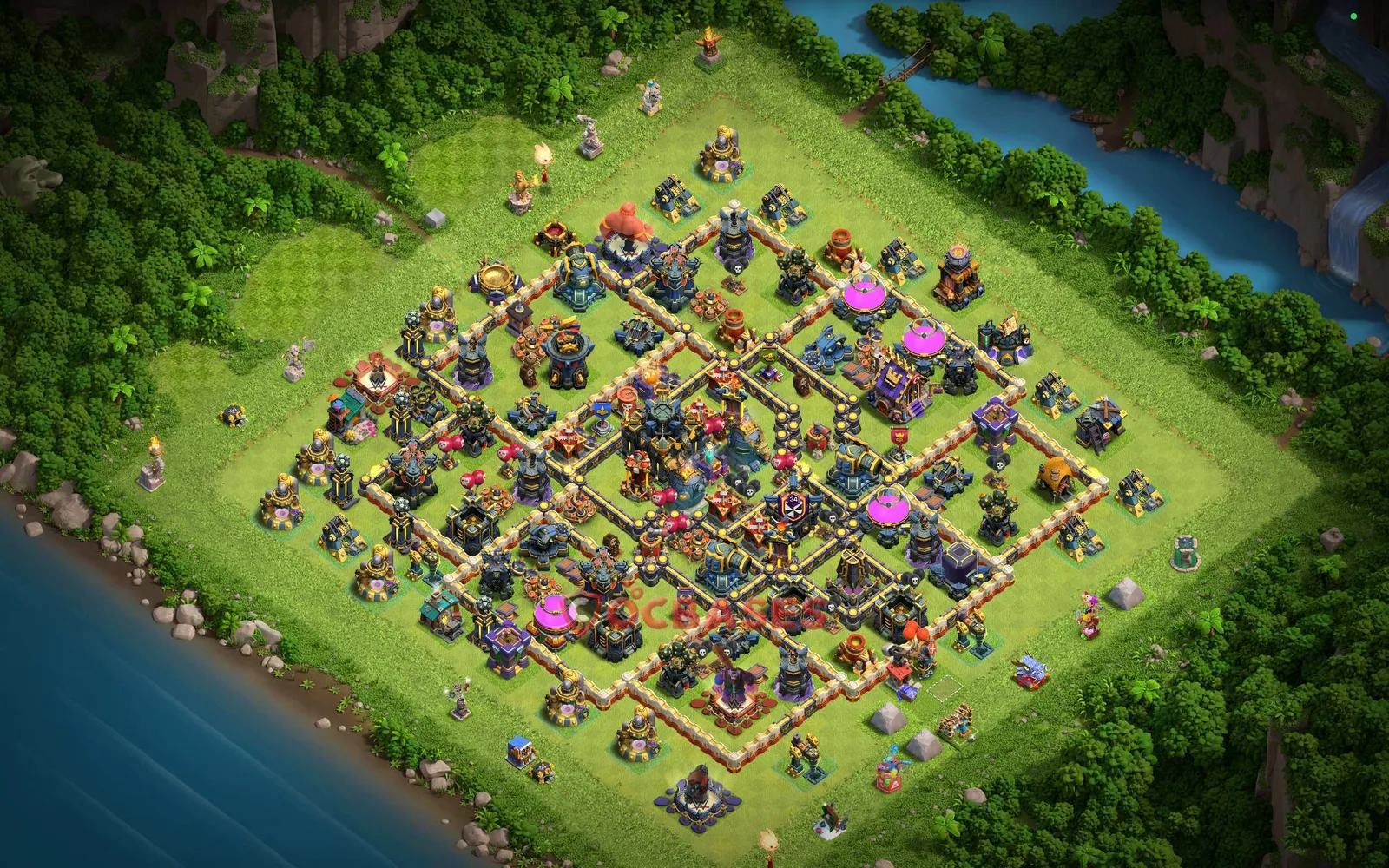 Hybrid (Defense) Base TH17 with Link | Clash of Clans Bases | Layouts ID 1v678