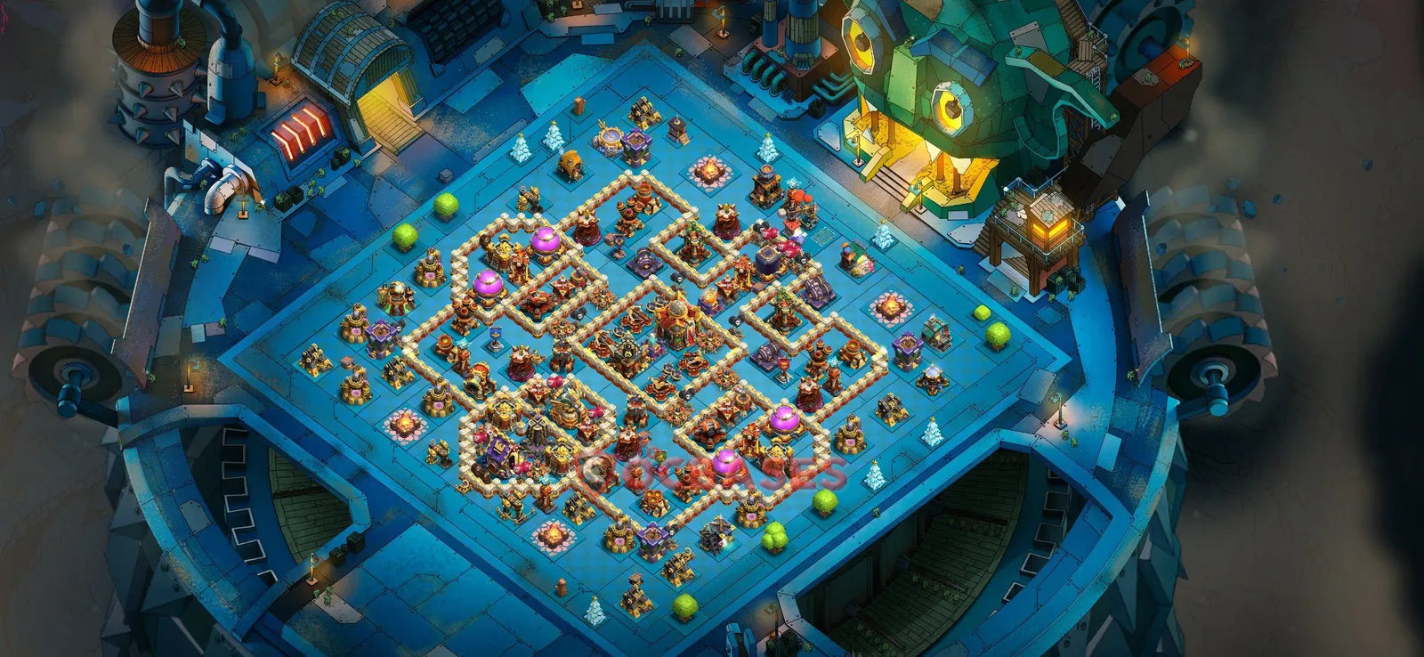 Hybrid (Defense) Base TH16 with Link | Clash of Clans Bases | Layouts ID 1vqzo