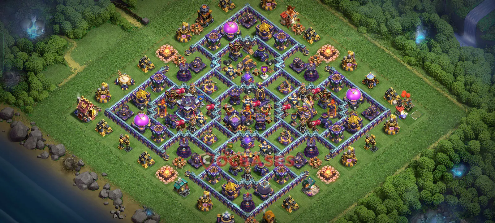Hybrid (Defense) Base TH15 with Link | Clash of Clans Bases | Layouts ID 291n5