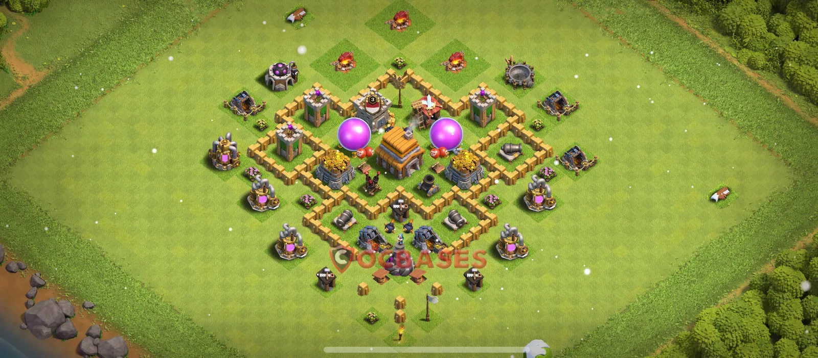 Hybrid (Defense) Base TH5 with Link | Clash of Clans Bases | Layouts ID 3f25x