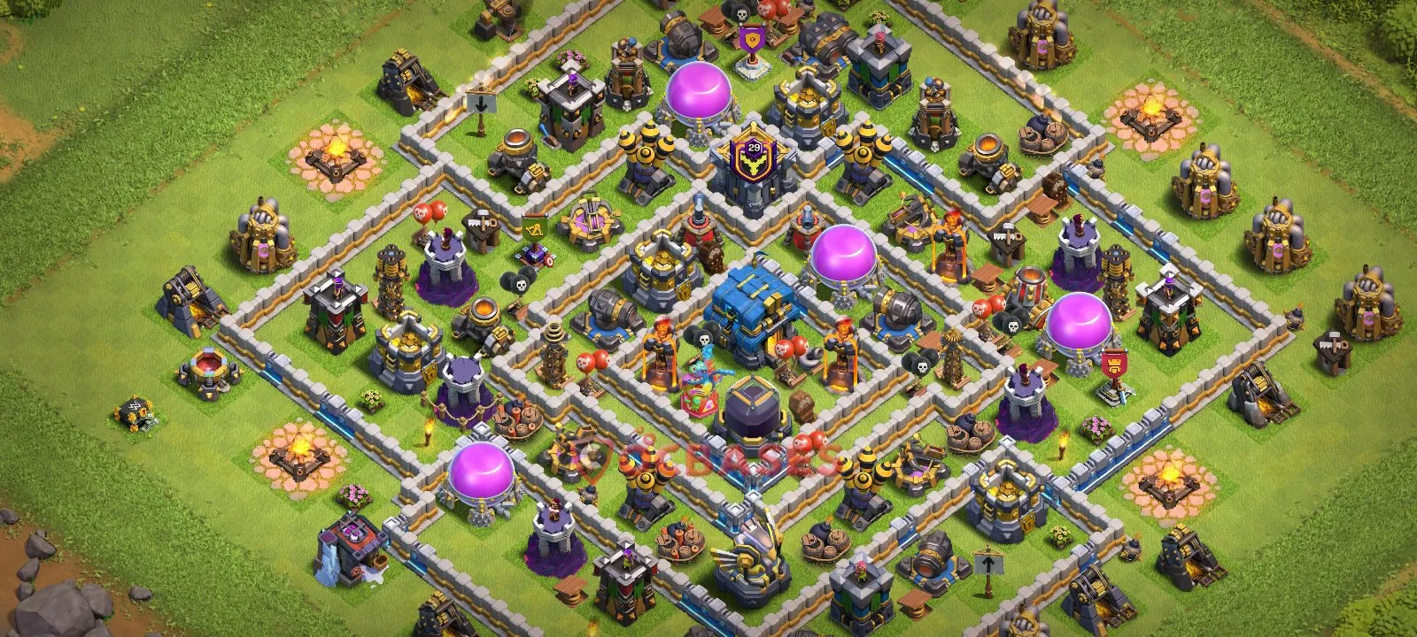 Hybrid (Defense) Base TH12 with Link | Clash of Clans Bases | Layouts ID 3qodh