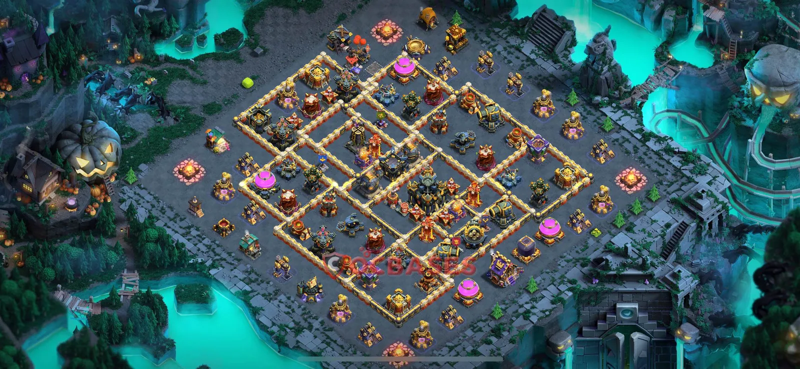 Hybrid (Defense) Base TH17 with Link | Clash of Clans Bases | Layouts ID 3vil7