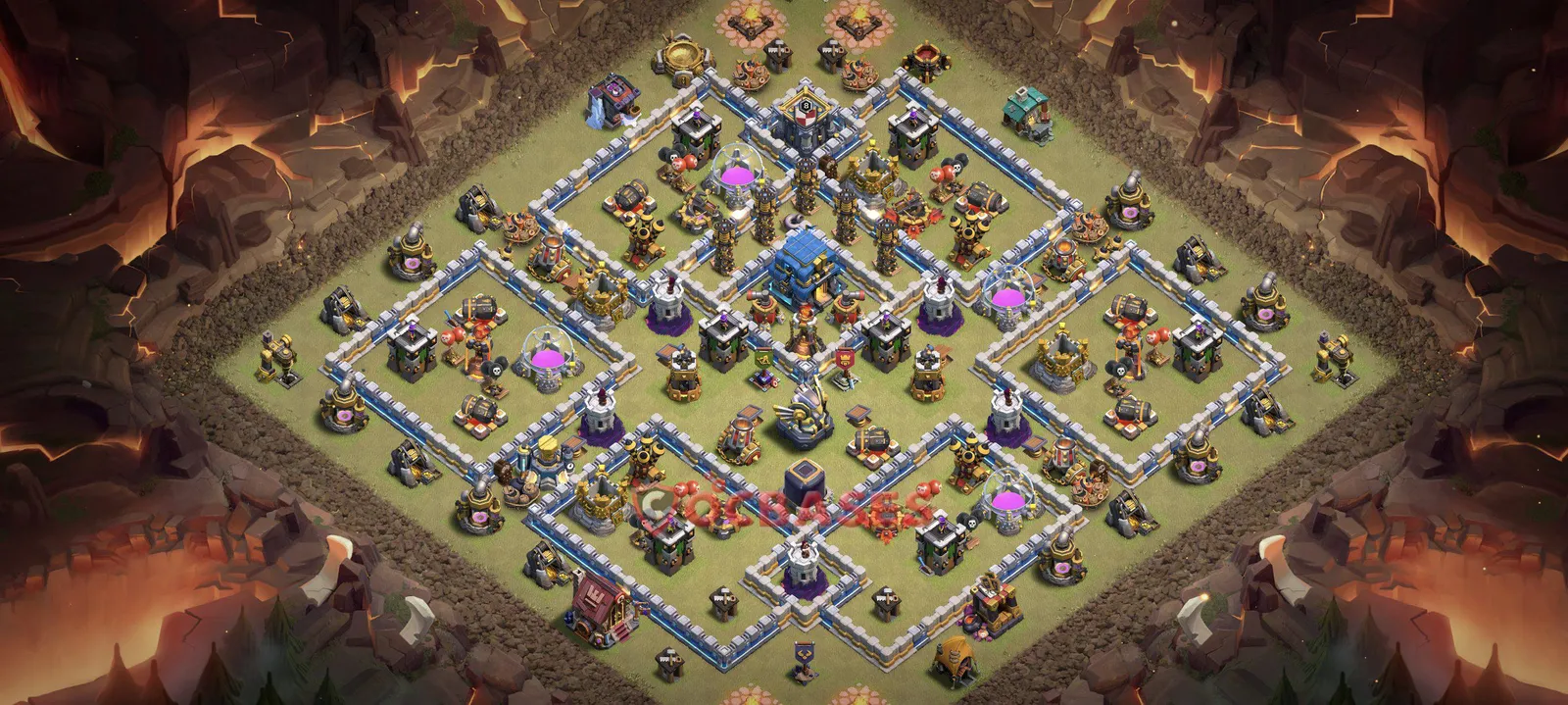 Hybrid (Defense) Base TH12 with Link | Clash of Clans Bases | Layouts ID 40kgv
