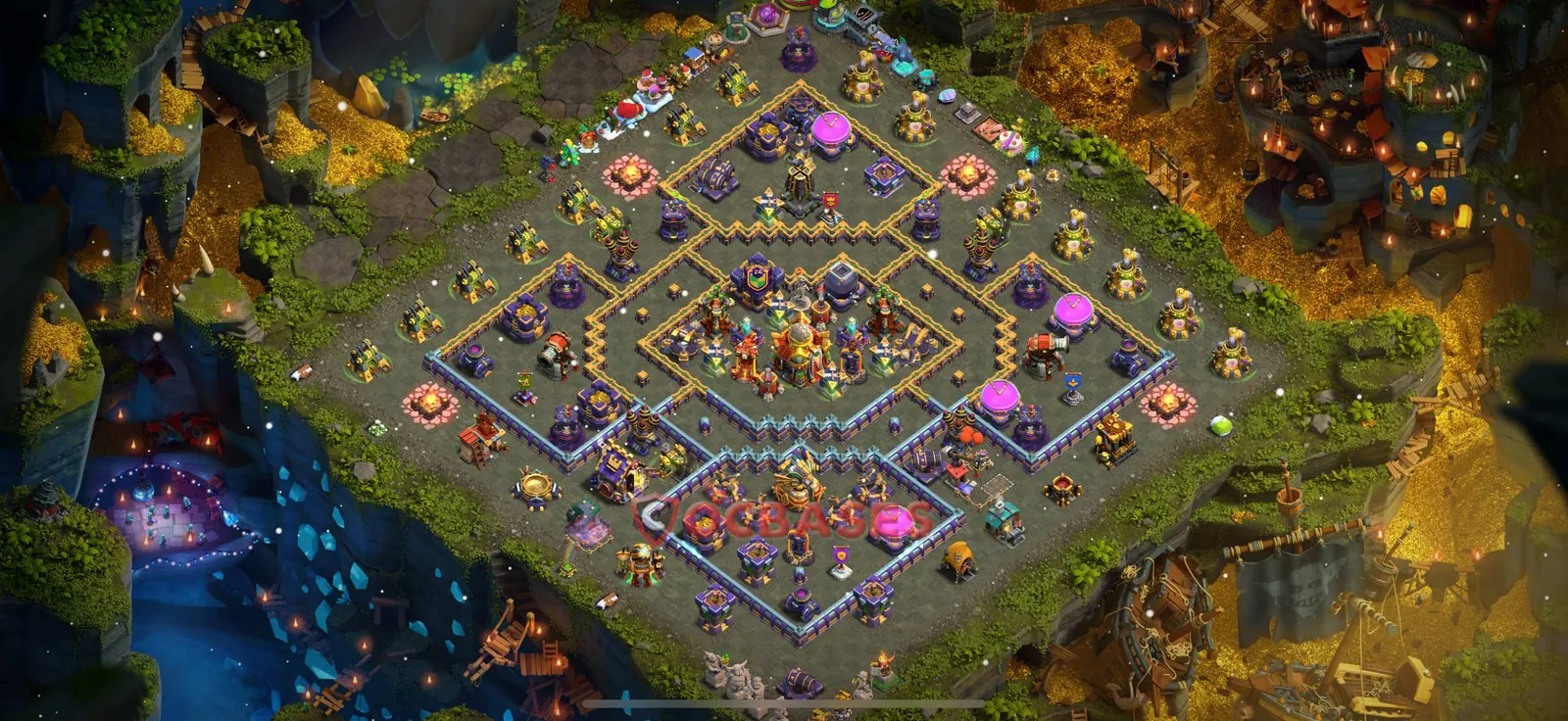 Hybrid (Defense) Base TH16 with Link | Clash of Clans Bases | Layouts ID 60pqo