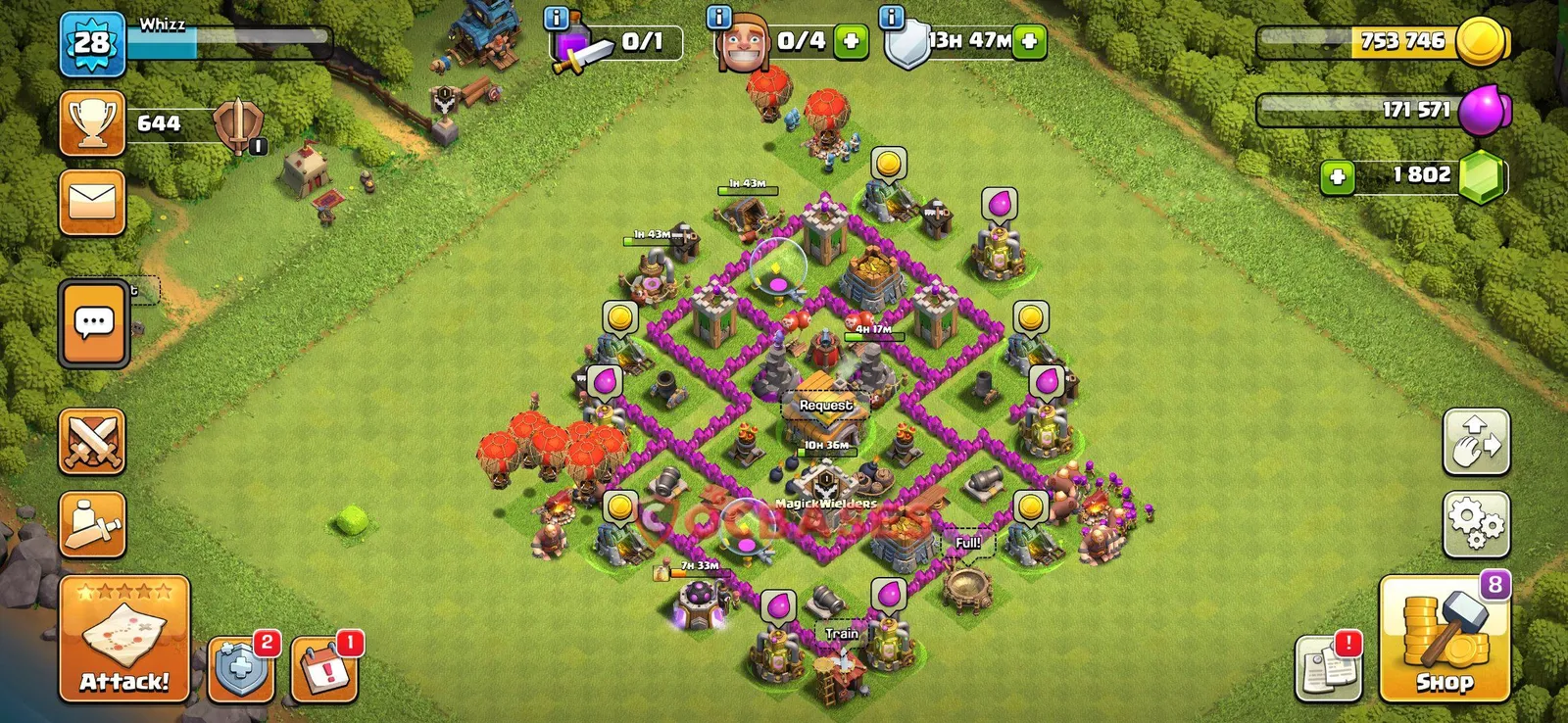 Hybrid (Defense) Base TH6 with Link | Clash of Clans Bases | Layouts ID 6agi4