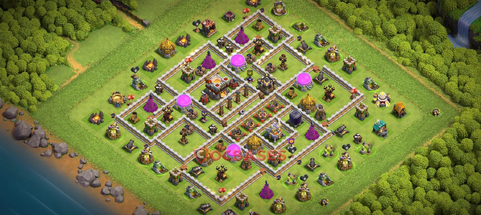 Hybrid (Defense) Base TH11 with Link | Clash of Clans Bases | Layouts ID 6k247