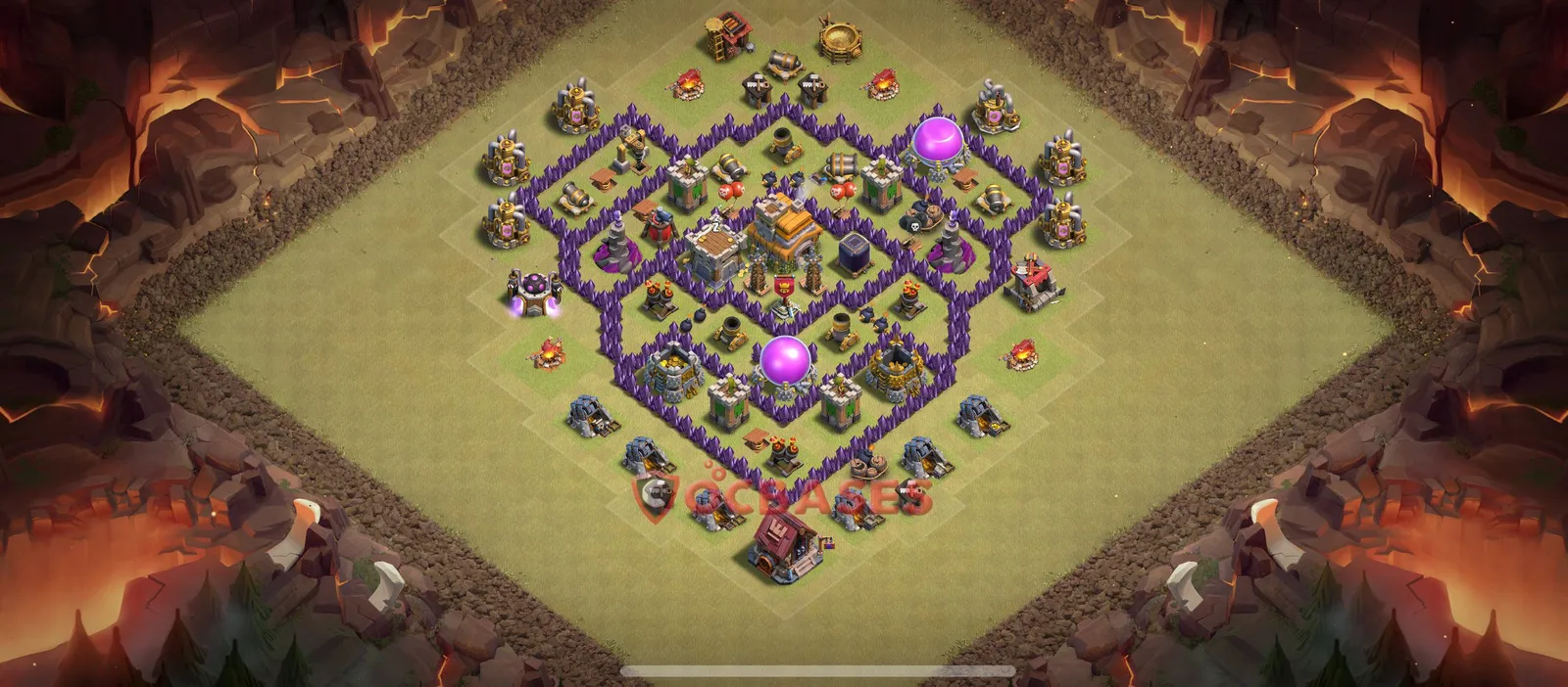 Hybrid (Defense) Base TH7 with Link | Clash of Clans Bases | Layouts ID 6ujys