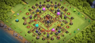 Hybrid (Defense) Base TH10 with Link | Clash of Clans Bases | Layouts ID 728b1