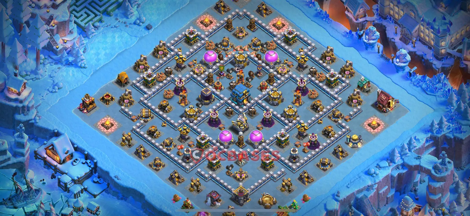 Hybrid (Defense) Base TH12 with Link | Clash of Clans Bases | Layouts ID 7mmyl
