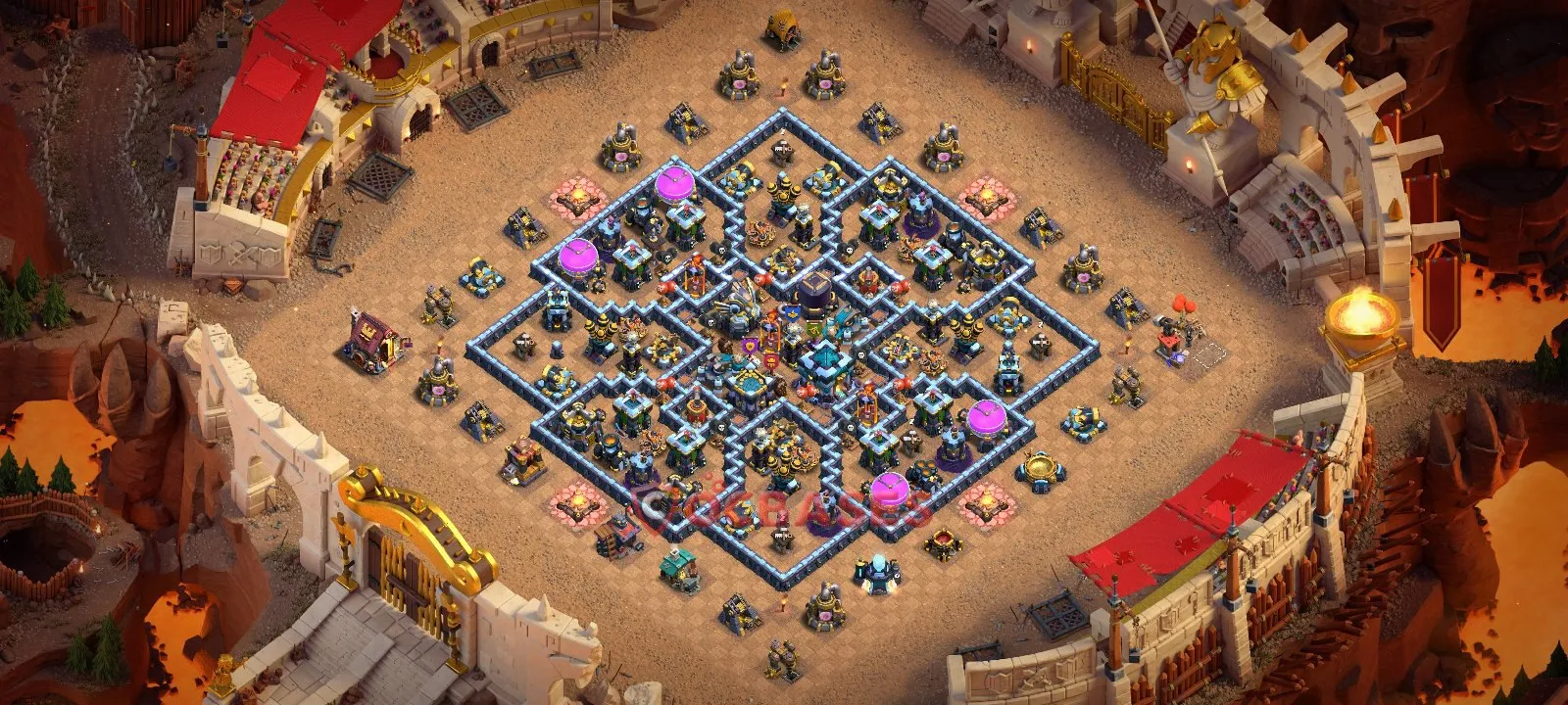 Hybrid (Defense) Base TH13 with Link | Clash of Clans Bases | Layouts ID 7wwzk