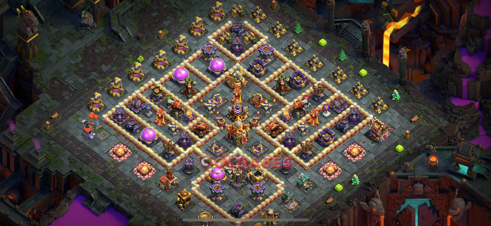 Hybrid (Defense) Base TH16 with Link | Clash of Clans Bases | Layouts ID 81y4x