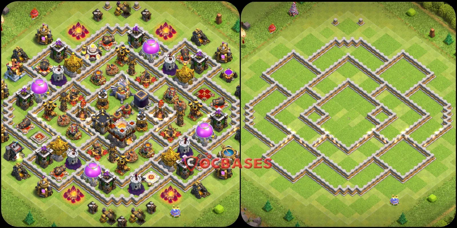 Hybrid (Defense) Base TH11 with Link | Clash of Clans Bases | Layouts ID 87a2f